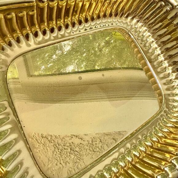 Antique Brasscrafters Sheraton Polished Brass Bowl 11x8 Decorative Tray - Picture 7 of 13